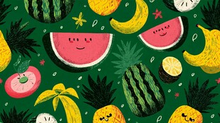可爱水果图案 清新插画风