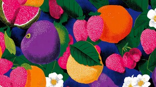 缤纷多彩水果插画图案