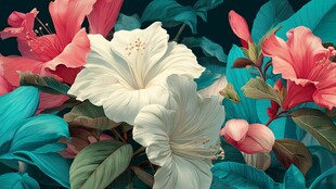 多彩木槿花绽放美丽瞬间