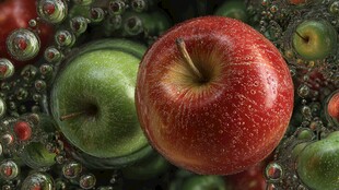 水中苹果 红绿交织的视觉盛宴