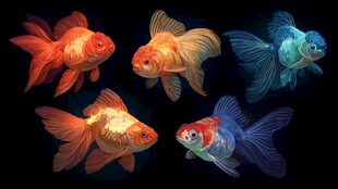 五彩斑斓的美丽金鱼