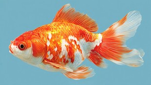 橙白相间的美丽金鱼