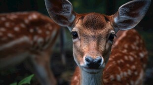 可爱小鹿特写