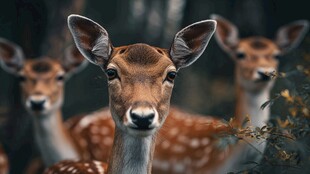 林中鹿群 灵动的自然精灵