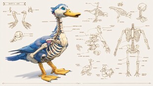 鸭的解剖结构艺术展示图