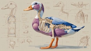 鸭子解剖结构艺术展示图