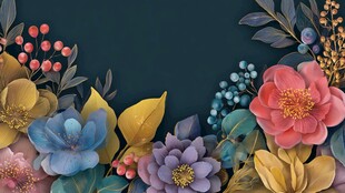 绚丽花卉边框装饰图案