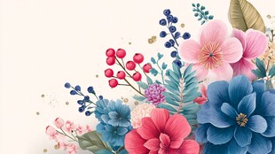 绚丽多彩花卉装饰图案