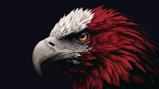 红色雄鹰头部特写