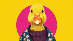 时尚小鸭插画形象