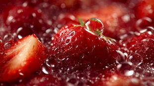 水润草莓 气泡中的甜蜜诱惑