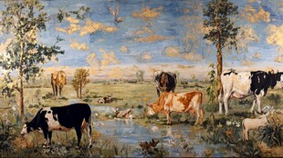 田园牧歌 牛群悠游的风景