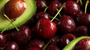 樱桃与牛油果的新鲜组合