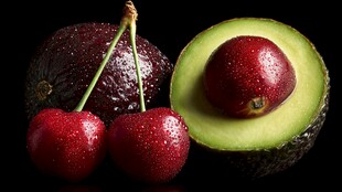 牛油果与樱桃的新鲜组合