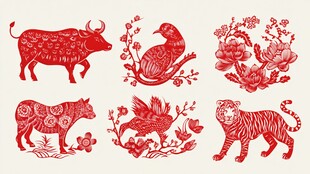 传统动物花卉剪纸图案集