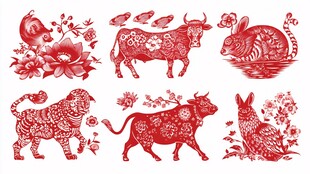 传统生肖剪纸图案集锦