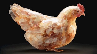 琥珀质感母鸡艺术形象