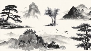 水墨山水间的静谧景致