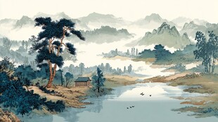 水墨山水间的静谧景致