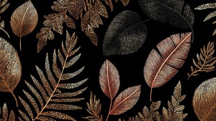 黑金树叶图案 精致且华丽