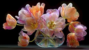 梦幻多彩郁金香花瓶插花