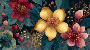 绚丽花卉图案 复古风满满