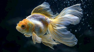 优雅金鱼水中曼妙游弋