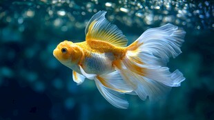 金鱼水中优雅游弋