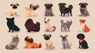 多样萌犬插画集合