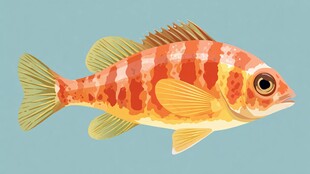 色彩斑斓的条纹观赏鱼