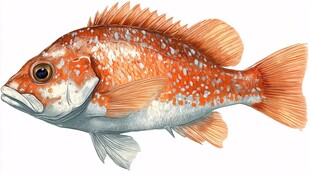 橙白相间斑点鱼插画