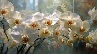 优雅白蝴蝶兰绽放之美