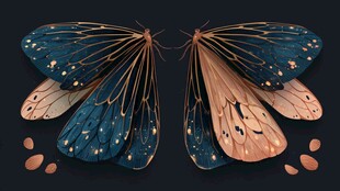 梦幻双色蝴蝶翅膀图案
