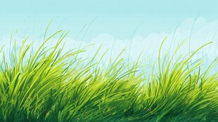 清新绿草蓝天自然美景