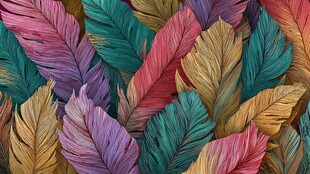 缤纷多彩羽毛纹理图案