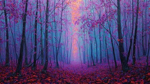 梦幻紫调森林神秘小径