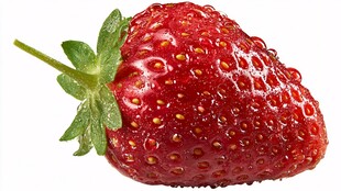 新鲜带水珠的红草莓