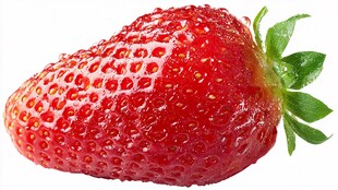 鲜红多汁的饱满草莓