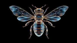 透明机械风蜜蜂艺术图像