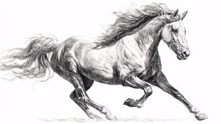奔腾骏马图