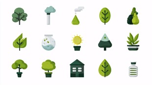自然绿植图标集