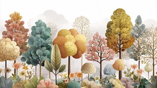 梦幻多彩森林植物景观