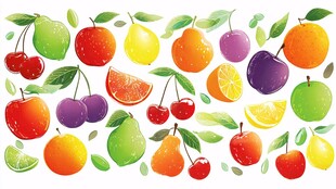 缤纷多彩的水果集合画面