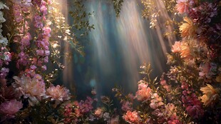 梦幻花境中的光影盛宴