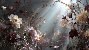 梦幻花境中的光影交织