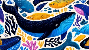 海洋生物缤纷插画世界