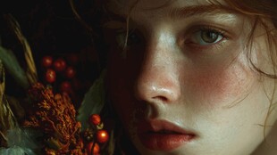 少女与浆果的梦幻瞬间