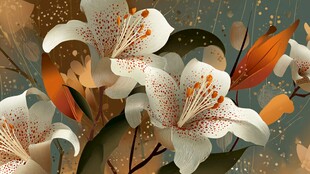 优雅绽放的斑点百合花