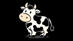 可爱卡通奶牛形象插画