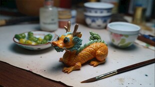彩塑小龙 传统工艺之美